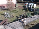 Celkový pohled na zahradu v Trlicku na Karvinsku, kterou poniila koda...