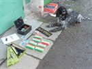 Policejní pes specializovaný na vyhledávání zbraní a omamných látek se svým...