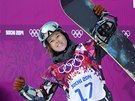 RADOST. árka Panochová v olympijském semifinále snowboardistek ve slopestylu.