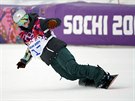 V CÍLI. eská snowboardistka árka Panochová v cíli olympijského finále ve...