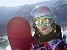 Snowboardistka árka Panochová pi tréninku na tvrtení kvalifikaci ve...