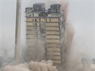 Demolice 116 metr vysoké budovy probhla v nedli 2. února ve Frankfurtu nad...