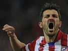 David Villa z Atlétika Madrid slaví branku.