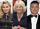 Madonna, vévodkyn Camilla, Brad Pitt, Barack Obama, Justin Bieber a Celine Dion