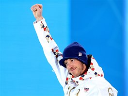 �eský biatlonista Jaroslav Soukup dostal p�i slavnostním ceremoniálu bronzovou...