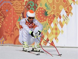 SMUTEK. Americký lya Bode Miller byl v cíli olympijského sjezdu zklamaný.