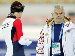 TRNINK. Martina Sblkov a kou Petr Novk v Soi ped olympijskmi hrami.