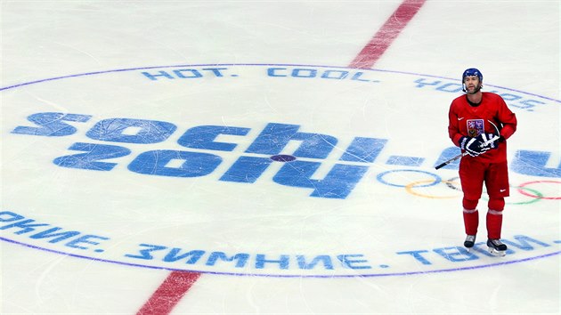 Hokejov vetern Petr Nedvd pi prvnm spolenm trninku hokejov reprezentace v Soi. (7. nora 2014)