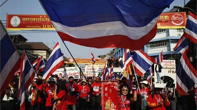 Protivldn demonstranti v Bangkoku (31. ledna 2014)