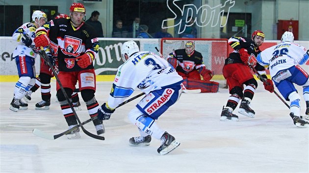 Momentka z duelu Brno (modrobl) vs. Hradec Krlov