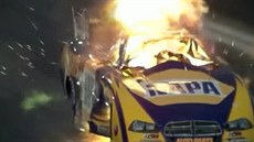 Exploze auta, drag race