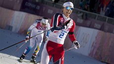 Norka Marit Björgenová vybojovala zlatou olympijskou medaili ve skiatlonu en...