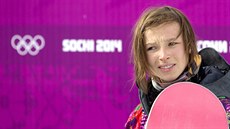 �eská snowboardistka �árka Pan�ochová v cíli po druhém kole olympijského finále...