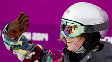 eská snowboardistka árka Panochová v cíli po druhém kole olympijského finále...