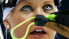 Estonská biatlonistka Grete Gaimová pi závodu ve sprintu na 7,5 kilometru. (9....