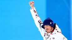 �eský biatlonista Jaroslav Soukup dostal p�i slavnostním ceremoniálu bronzovou...