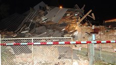 Z domu v Ostrav-Martinov po výbuchu mnoho nezstalo. (5. února 2014)