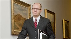 Premiér Bohuslav Sobotka p�ichází na jednání vlády (3. února 2014).