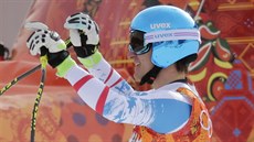 RADOST. Rakouský lyžař Matthias Mayer se raduje v cíli olympijského sjezdu.
