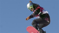 Snowboardistka árka Panochová pi tréninku slopestylu v Krásné Poljan,...