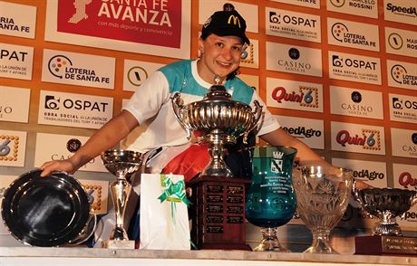 Silva Rybáová se sbírkou jihoamerických trofejí.