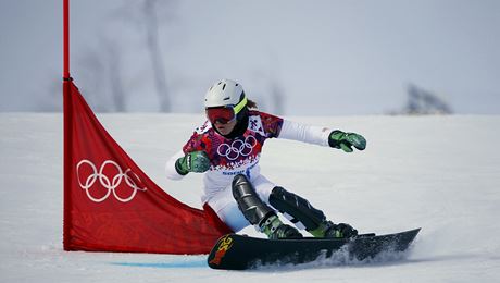Ester Ledecká v kvalifikaci paralelního obího slalomu na olympijských hrách v
