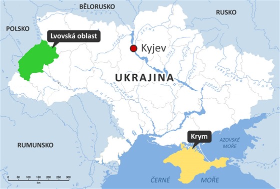 Ukrajinské regiony Krym a Lvovská oblast