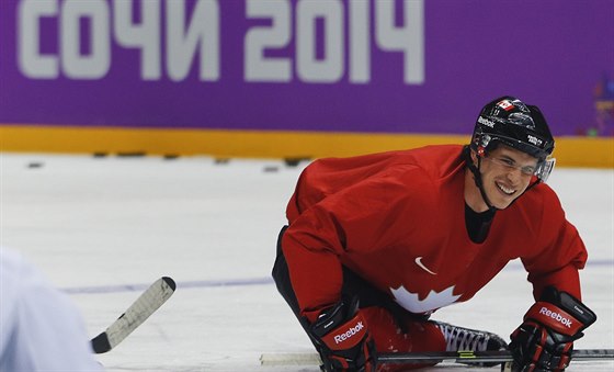 Kanadský útoník Sidney Crosby na tréninku v Soi.