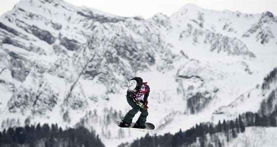 árka Panochová na trati olympijského slopestylu.