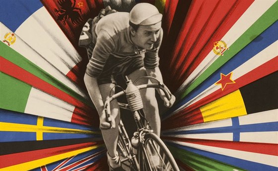 Dobový plakát z 50. let k populárnímu Závodu míru. 