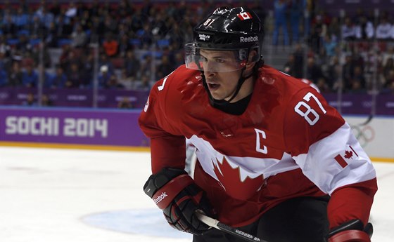 HVZDA. Kanadský útoník Sidney Crosby pi utkání s Norskem.
