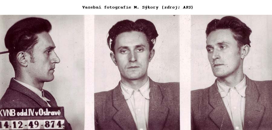 Fotografie Miroslava Sýkory z vazby. Byl jednou z ob�tí procesu, 1. srpna 1951...