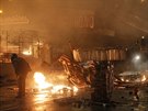 ást námstí, které Ukrajinci nazývají Majdan, se ocitla v plamenech (18. února...