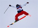 Americká akrobatická lyaka Julia Krassová pi finálové jízd ve slopestylu....
