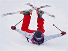 Americká akrobatická lyaka Devin Loganová spadla pi finálové jízd ve...