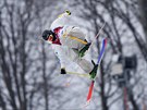 védská akrobatická lyaka Emma Dahlstromová pi finálové jízd ve slopestylu....