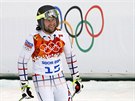 eský lya Martin Vráblík pi tréninku sjezdu pro olympijskou superkombinaci....