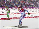 eská biatlonistka Eva Puskaríková ve stíhacím závodu na 10 kilometr. (11....