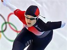 eská rychlobruslaka Karolína Erbanová pi olympijském závodu na 1000 metr....
