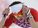 výcarský bec na lyích Jonas Baumann v cíli závodu na 15 kilometr klasickou...
