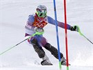 Slovenský lya Adam ampa pi slalomové ásti olympijské superkombinace. (14....