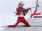 výcarská biatlonistka Elisa Gasparinová ve vytrvalostním závodu na 15...