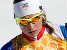 eská bkyn na lyích Petra Nováková po tafetovém závodu na 4x5 kilometr....