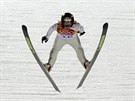 eský skokan Antonín Hájek v olympijskému závodu na velkém mstku. (15. února...