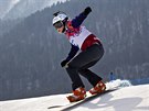 eka Eva Samková pi kvalifikaním závodu ve snowboardcrossu. (16. února 2014)