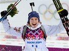 BRONZ. eský biatlonista Ondej Moravec vybojoval bronzovou olympijskou medaili...