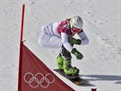 eská snowboardistka Ester Ledecká ve tvrtfinále paralelního obího slalomu na...