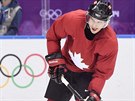 KANADSKÁ SUPERSTAR. Sidney Crosby se seznamuje s olympijským ledem v Soi.