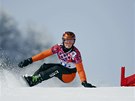 Nicolien Sauerbreijová v kvalifikaci paralelního obího slalomu na olympijských