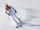 Americký lya Bode Miller v cíli superobího slalomu na olympiád v Soi